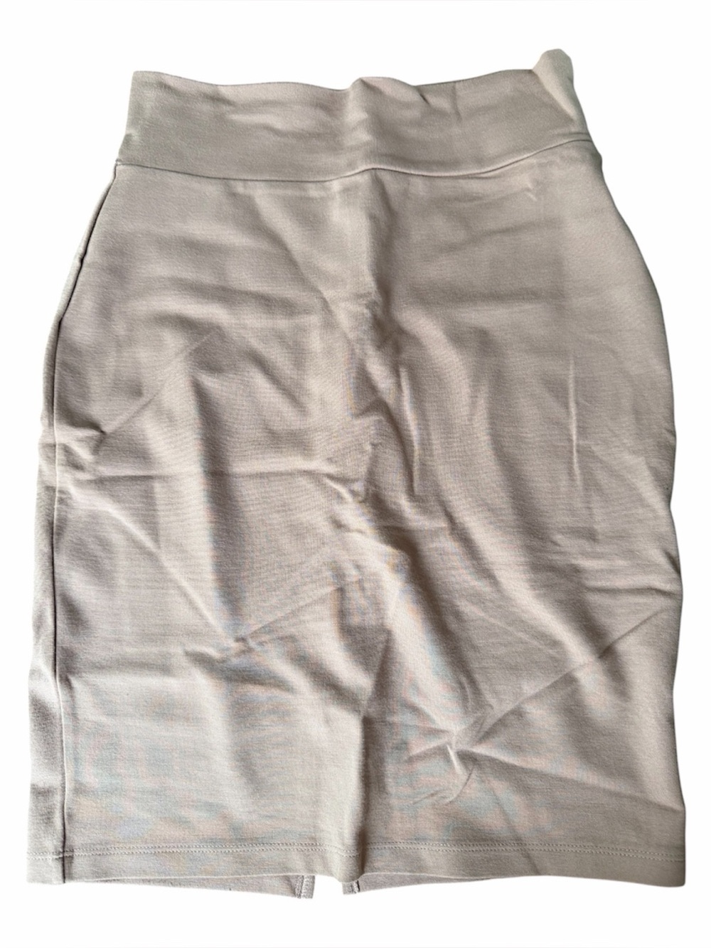 Charlotte Russe Women's Beige Knit Pencil Skirt High Rise Stretch Slit Size M